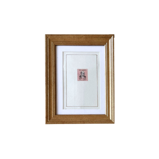 Vintage Postage Stamp Art in Pink