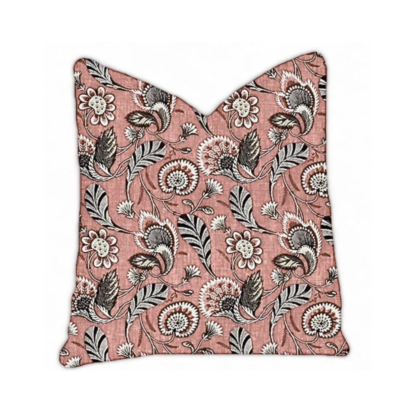 Salmon Paisley Floral Pillow