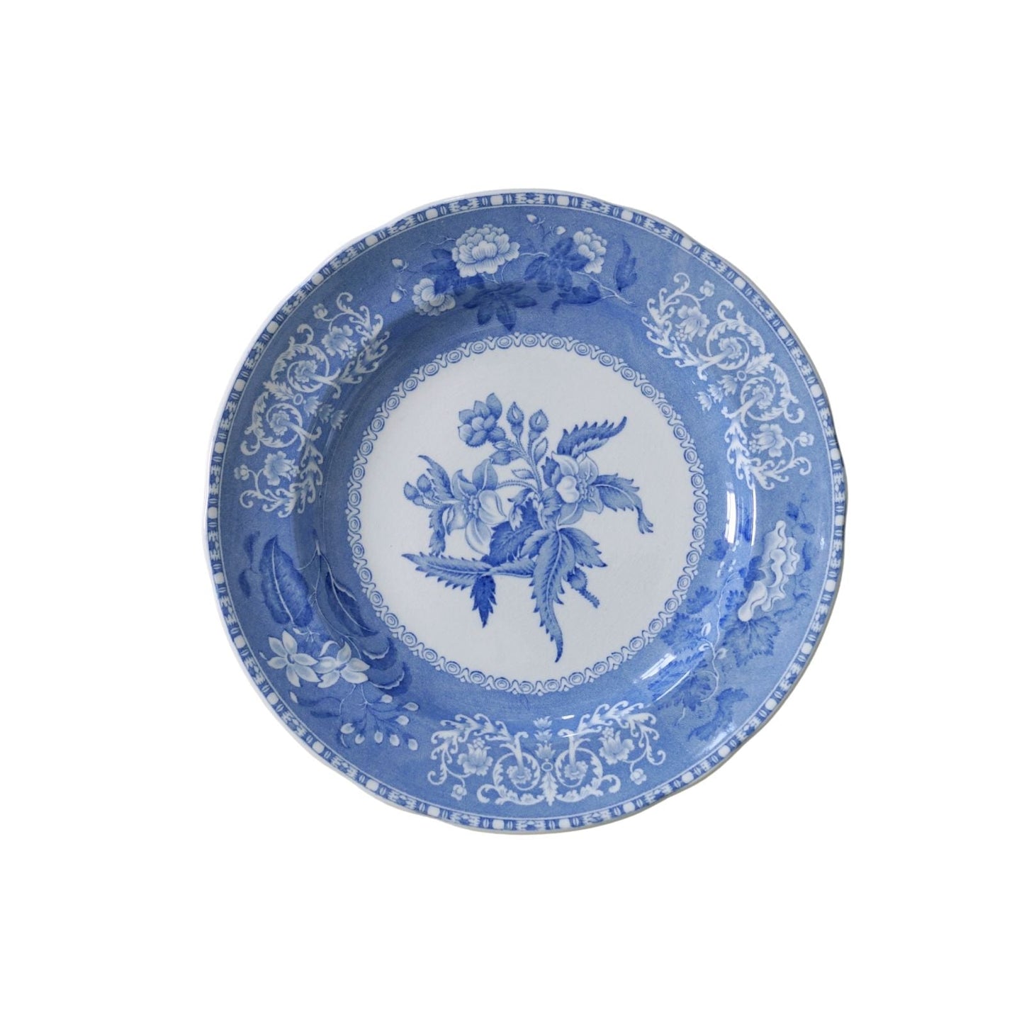 Vintage Blue Flower Plate I