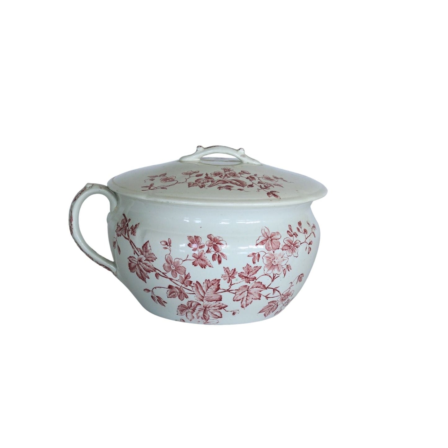 Vintage Pink Transferware Sugar Bowl
