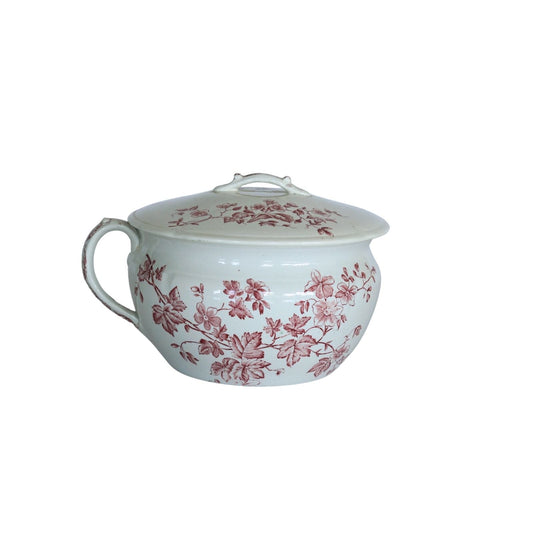 Vintage Pink Transferware Sugar Bowl