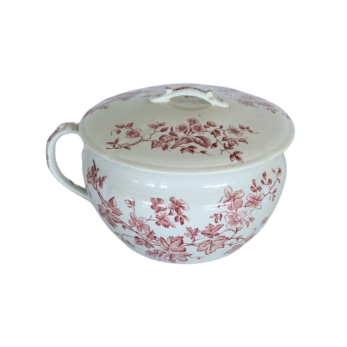Vintage Pink Transferware Sugar Bowl