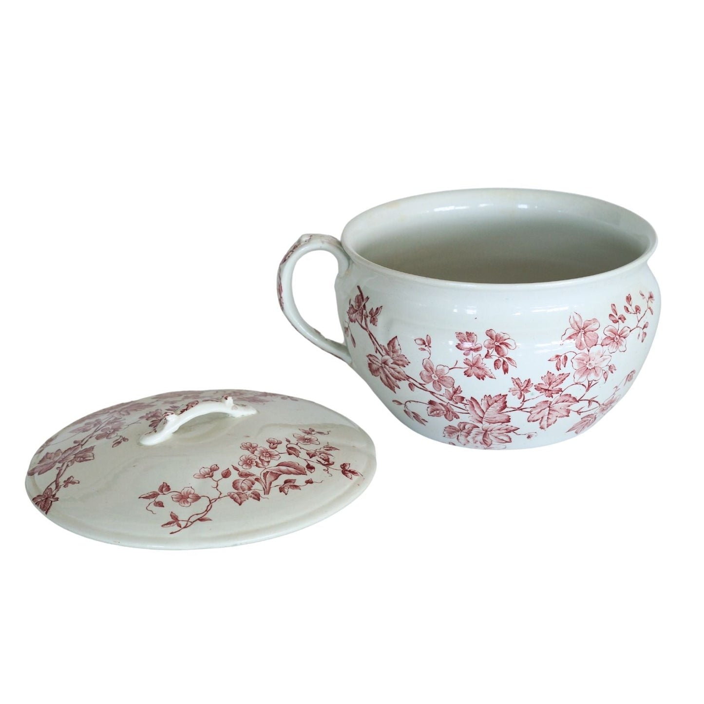 Vintage Pink Transferware Sugar Bowl