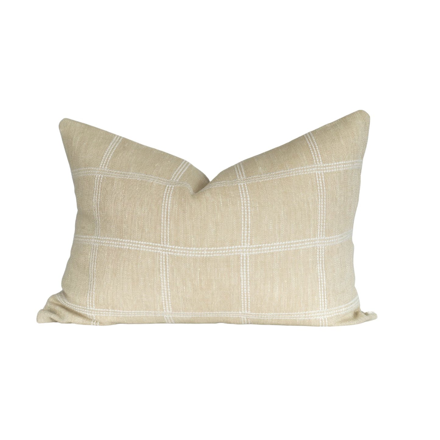 Beige Windowpane Pillow