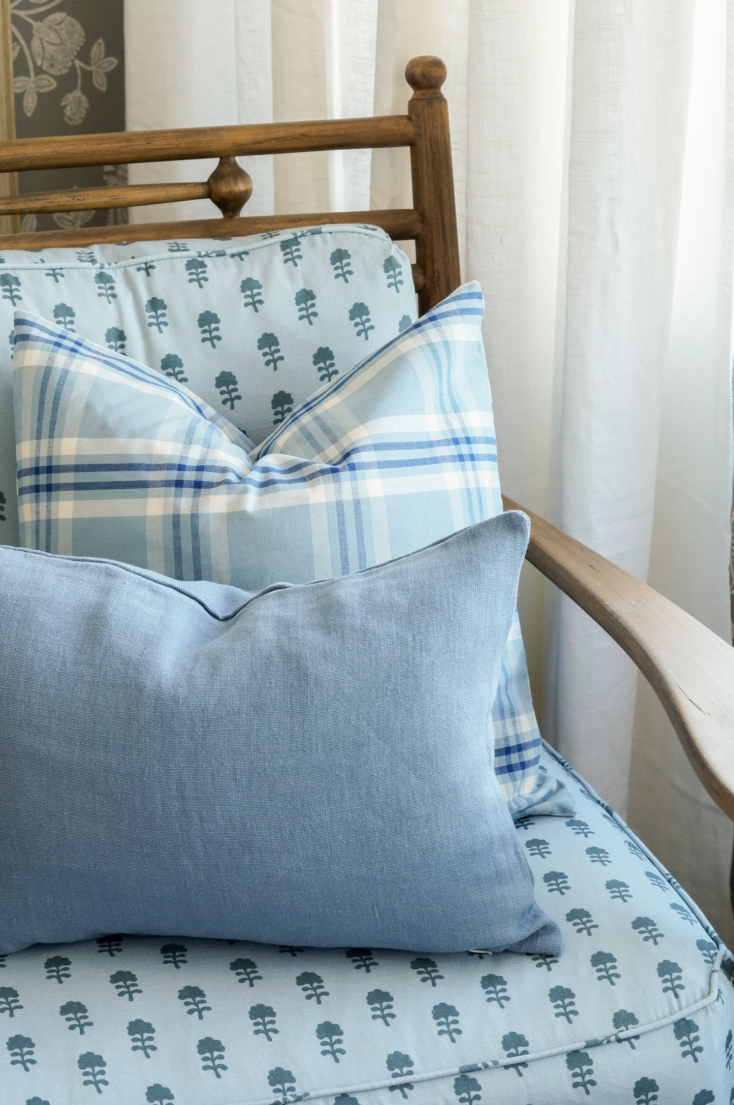 Blue Plaid Pillow