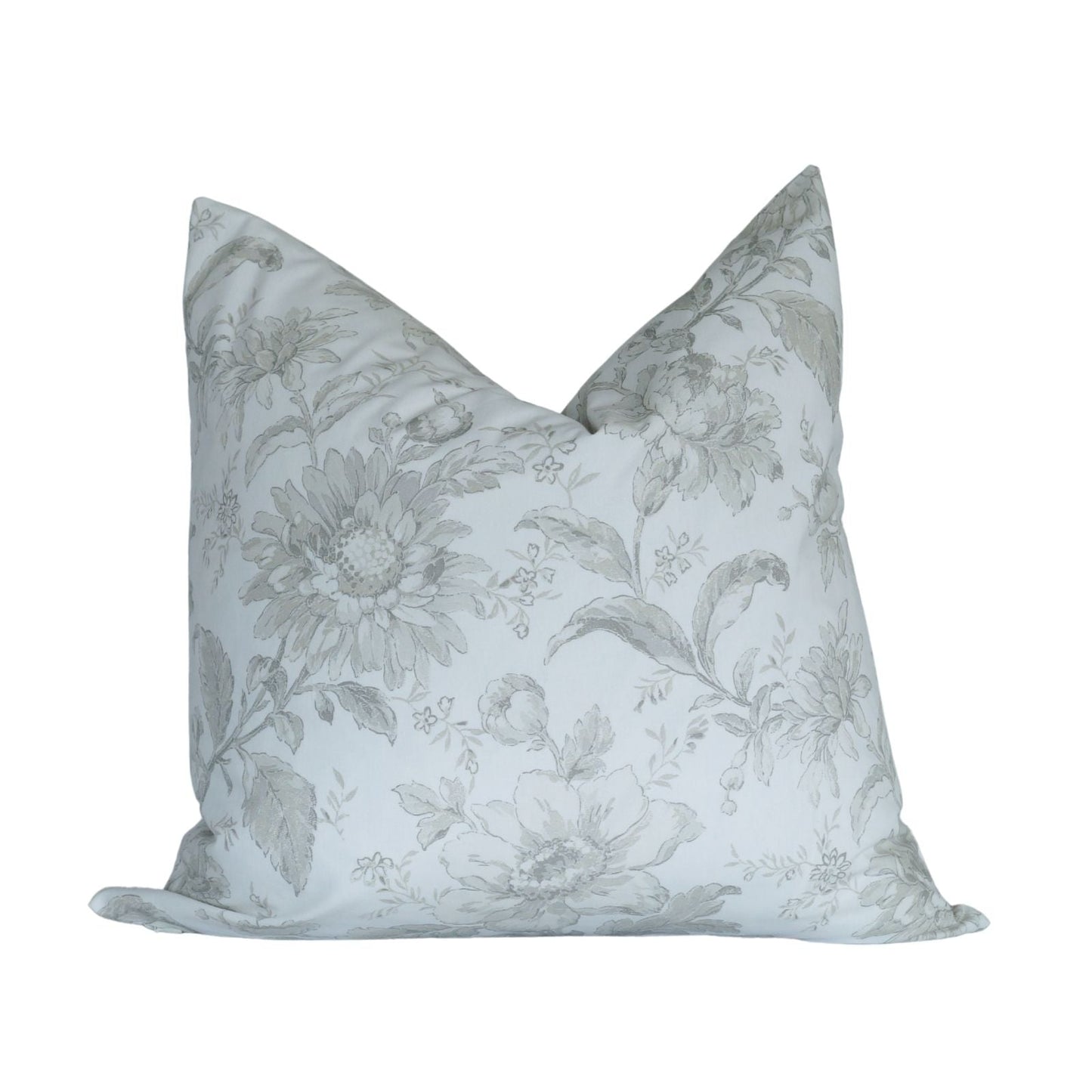 Gray Floral Pillow