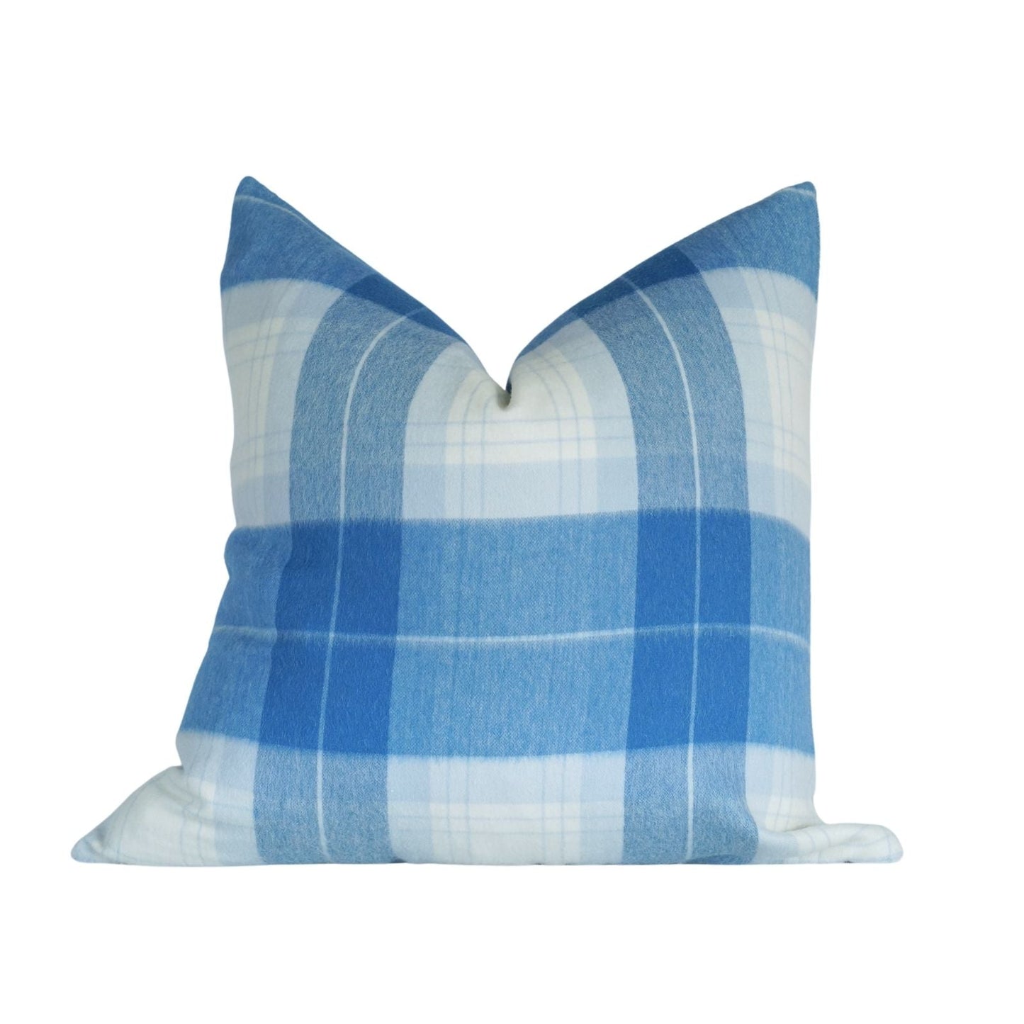 Fleece Blue Plaid Pillow