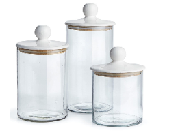 Retail $185: Glass Canisters With White Lid