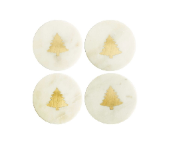 Retail $25: Gold Tree Marble Coaster Set