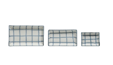 Retail $25: Plaid Stoneware Nesting Trays