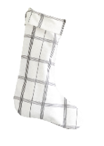 Retail $45: Linden Plaid Stocking in Charcoal
