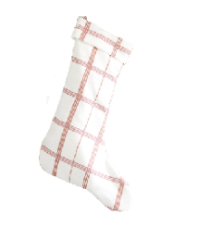 Retail $45: Linden Plaid Stocking in Rose