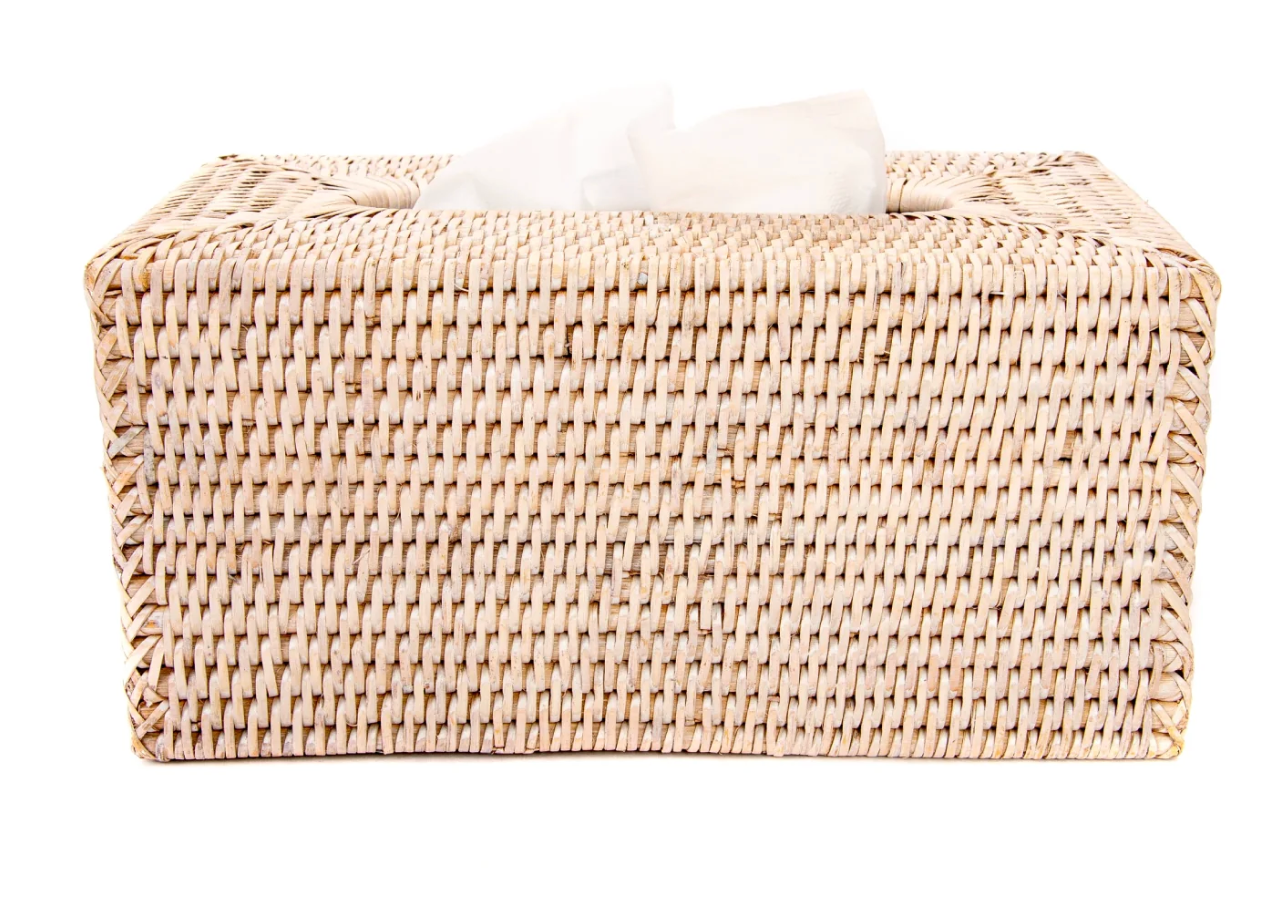 Retail $74: Rectangular Tissue Box in White